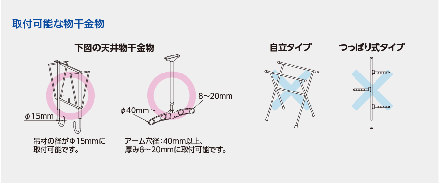 天井物干用延長アームLH50